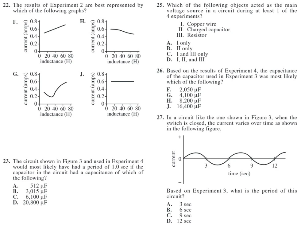 Questions from Passage IV - ACT G01 2023 - Science Test