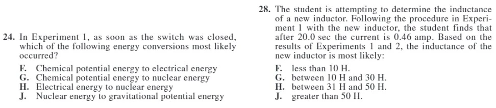 Questions from Passage IV - ACT G01 September 2023 - Science Test